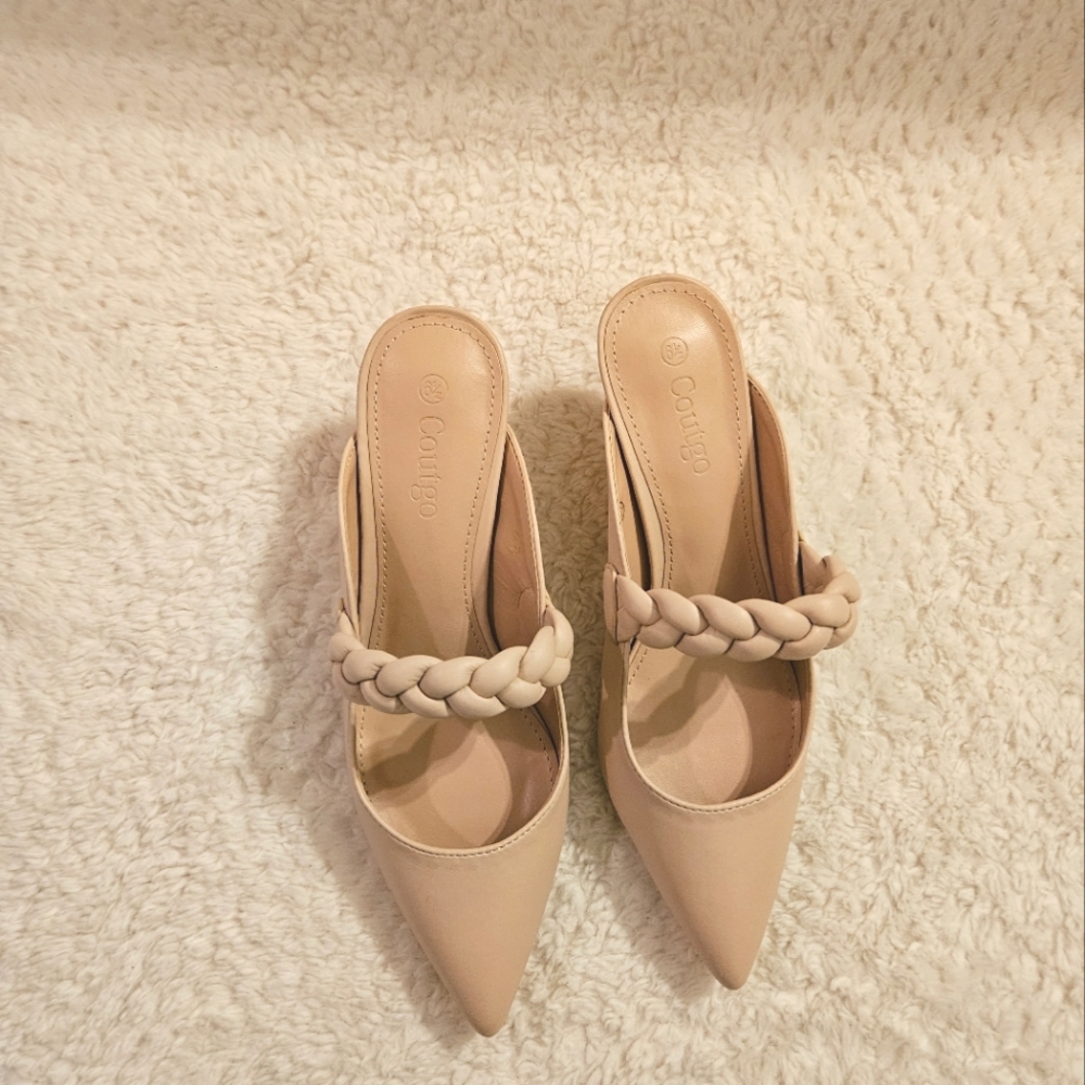 Coutgo  pointed toe mules with braided strap